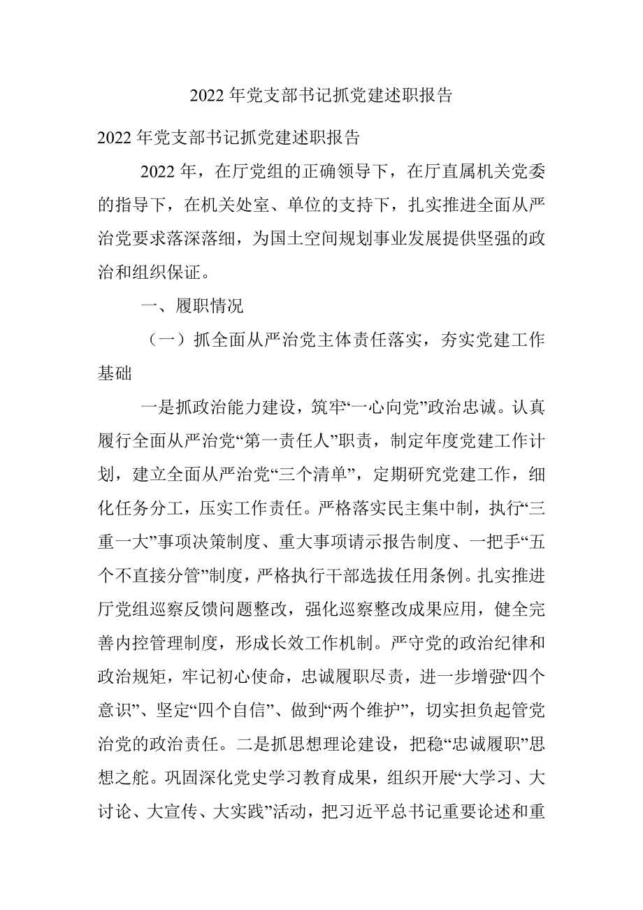 2022年党支部书记抓党建述职报告.docx_第1页