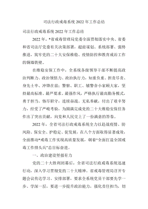 司法行政戒毒系统2022年工作总结.docx