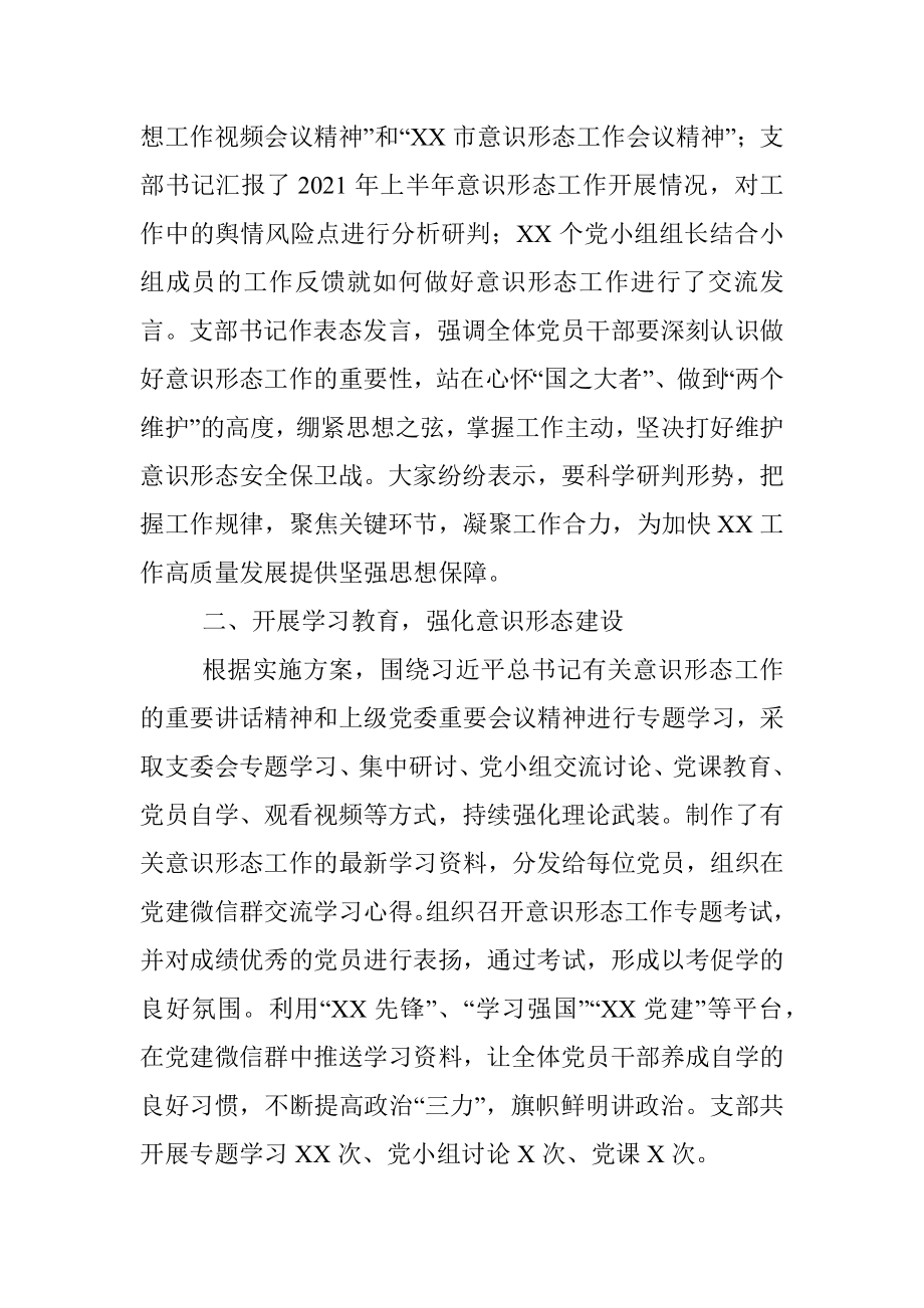 XX党支部意识形态工作报告.docx_第2页