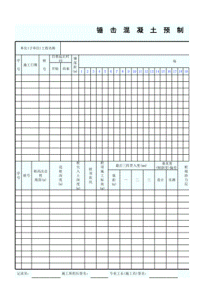 锤击混凝土预制桩、钢桩施工记录表GD2301012.xls