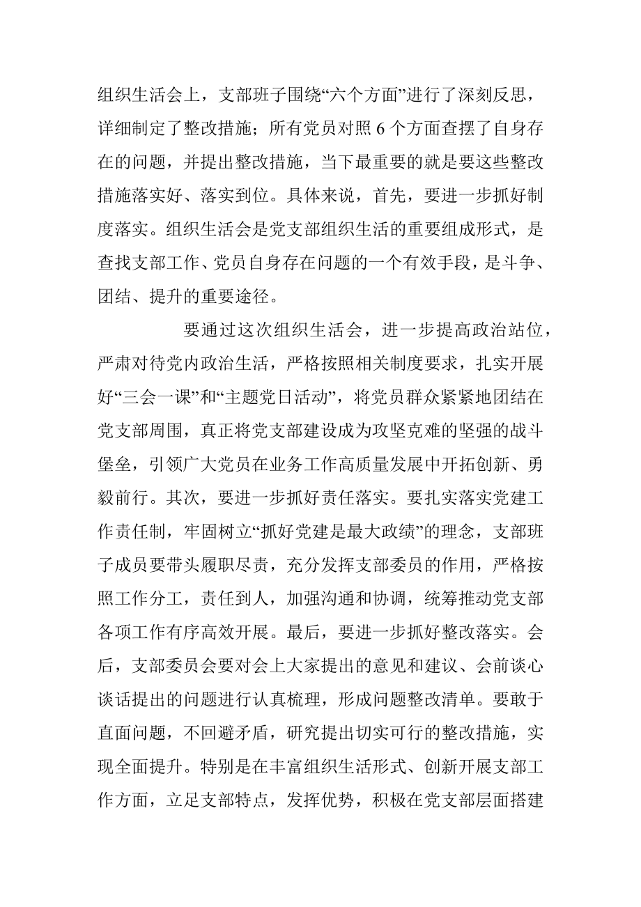 党组织书记在202XX年度的组织生活会上的总结表态发言提纲.docx_第2页