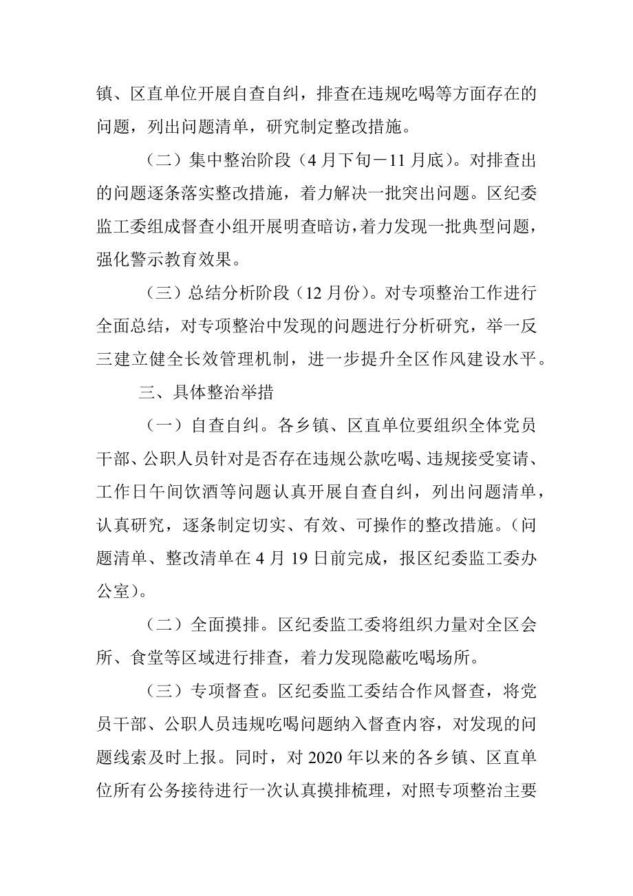 2023年区整治违规吃喝问题专项行动方案.docx_第2页