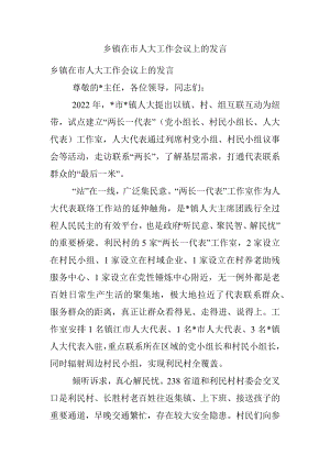 乡镇在市人大工作会议上的发言.docx