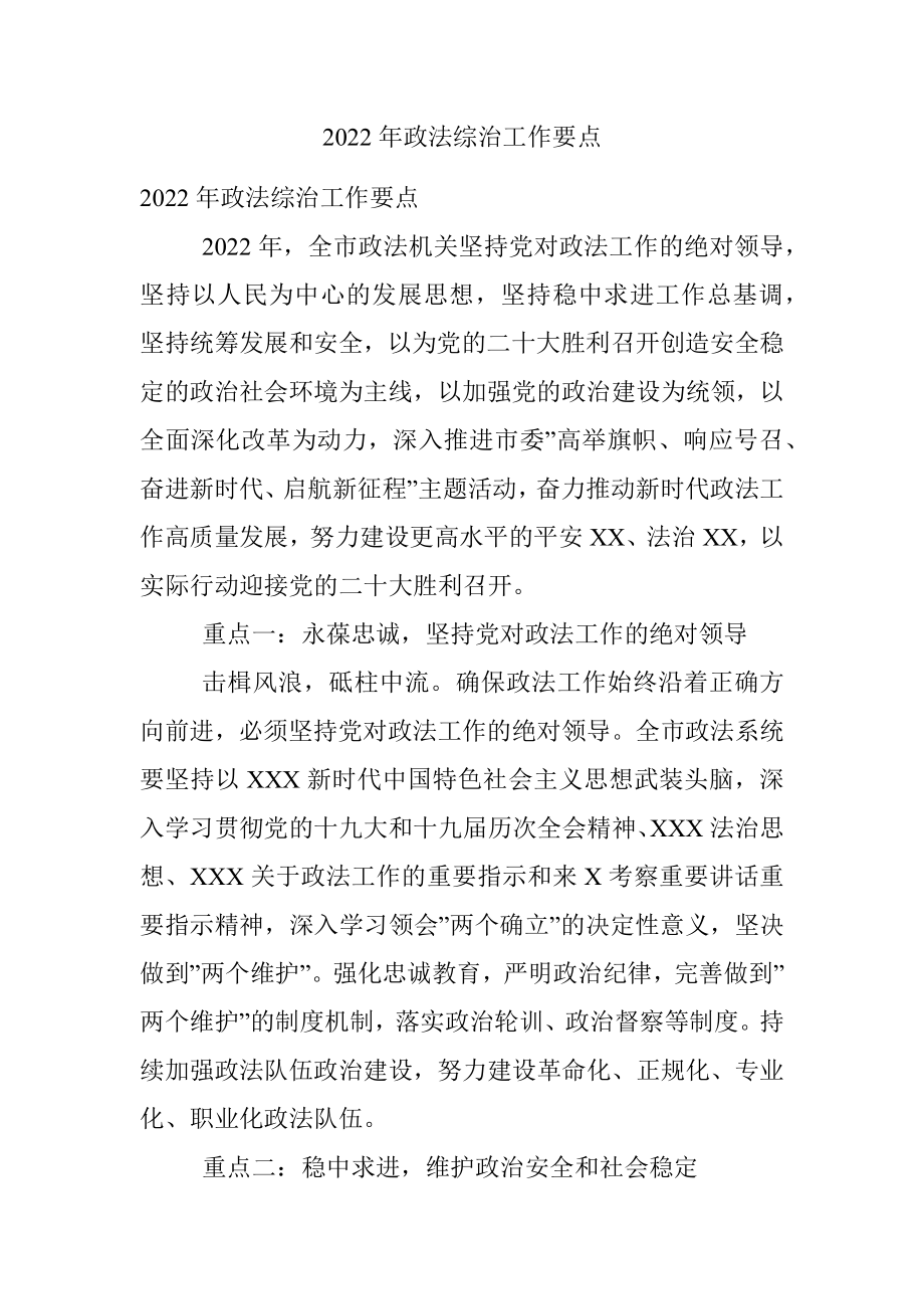 2022年政法综治工作要点.docx_第1页