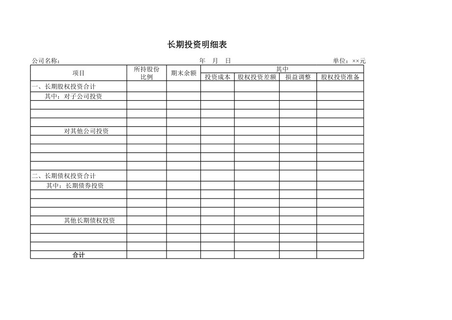 长期投资明细表.xls_第1页