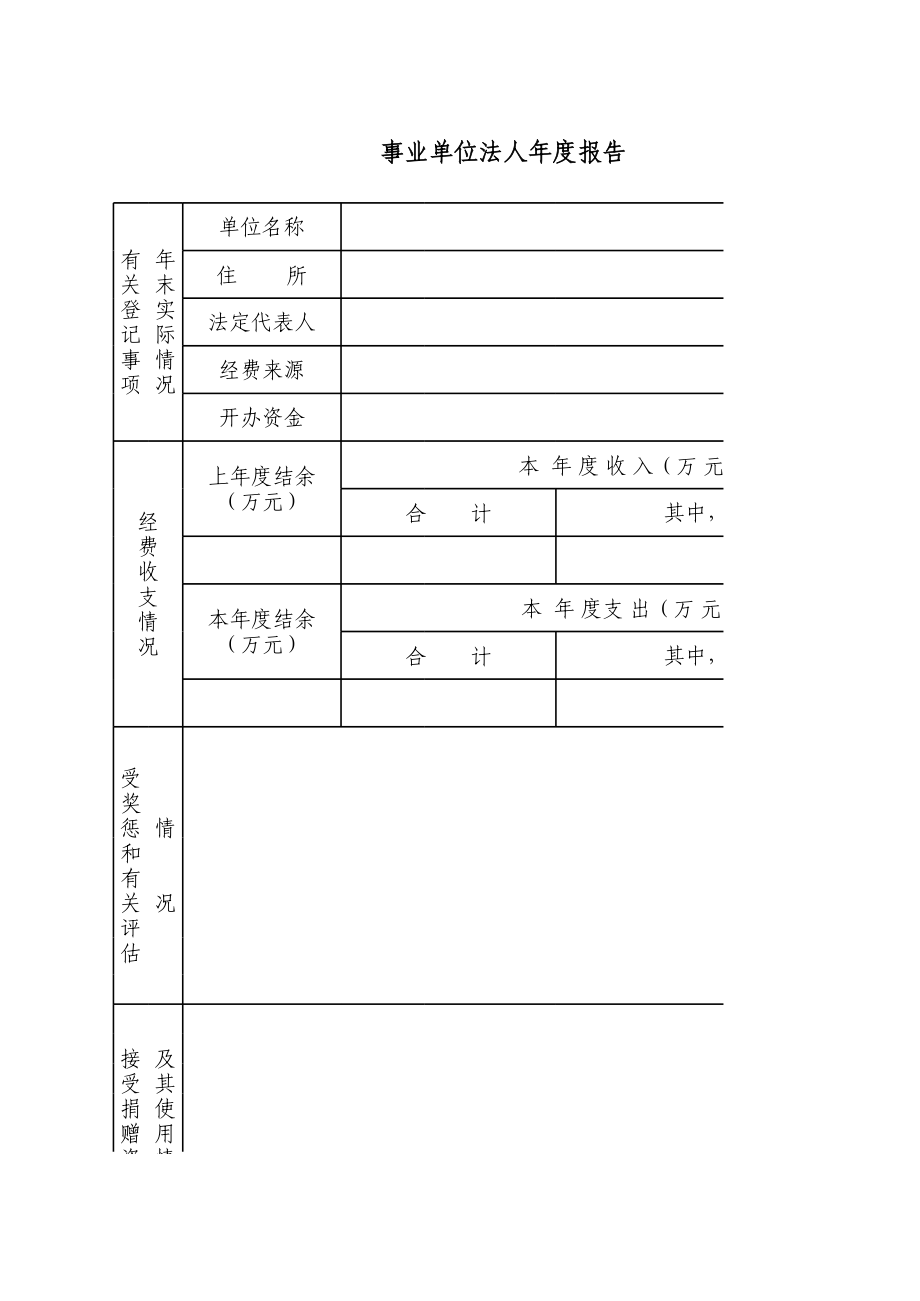 事业单位法人年度报告.xls_第1页