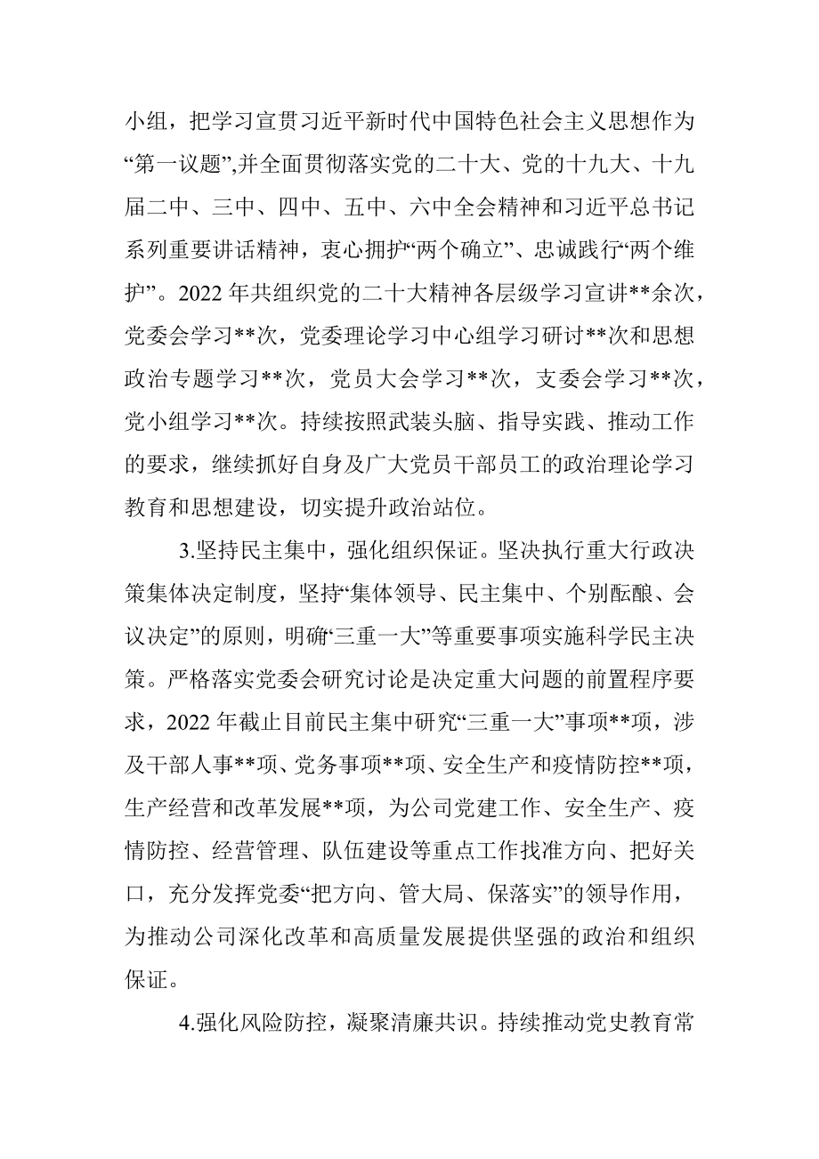 2022年公司党组织书记抓党建述职报告.docx_第2页