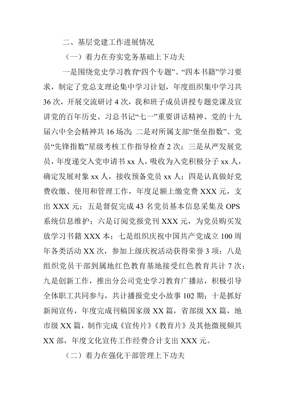 某国企书记抓党建工作专项述职报告.docx_第2页