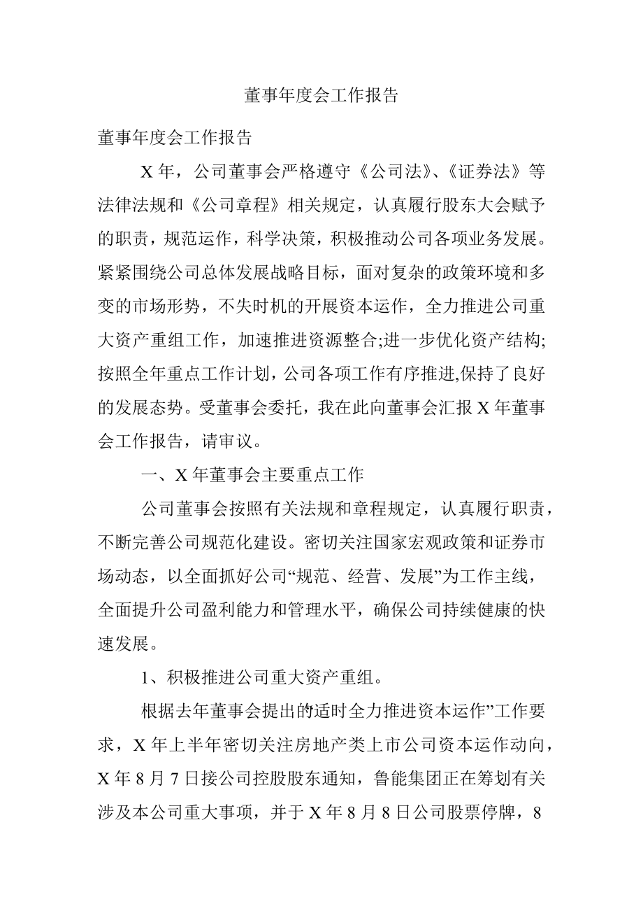 董事年度会工作报告.docx_第1页