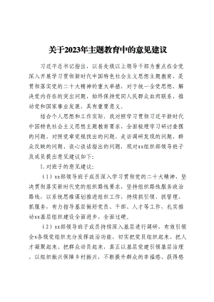 关于2023年主题教育中的意见建议 (4).docx