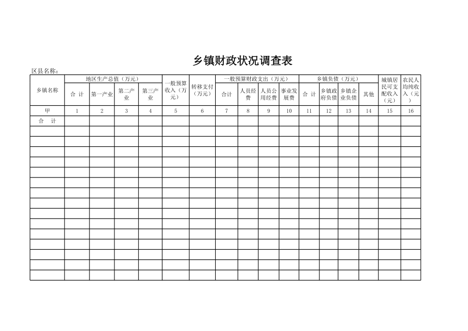 乡镇财政状况调查表.xls_第1页