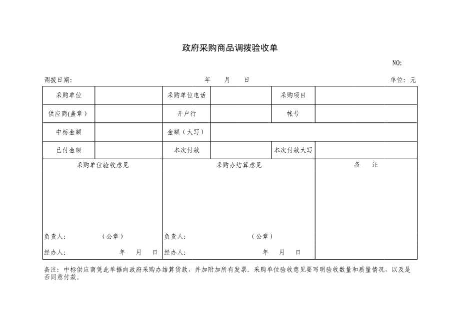 政府采购商品调拨验收单.xls_第1页