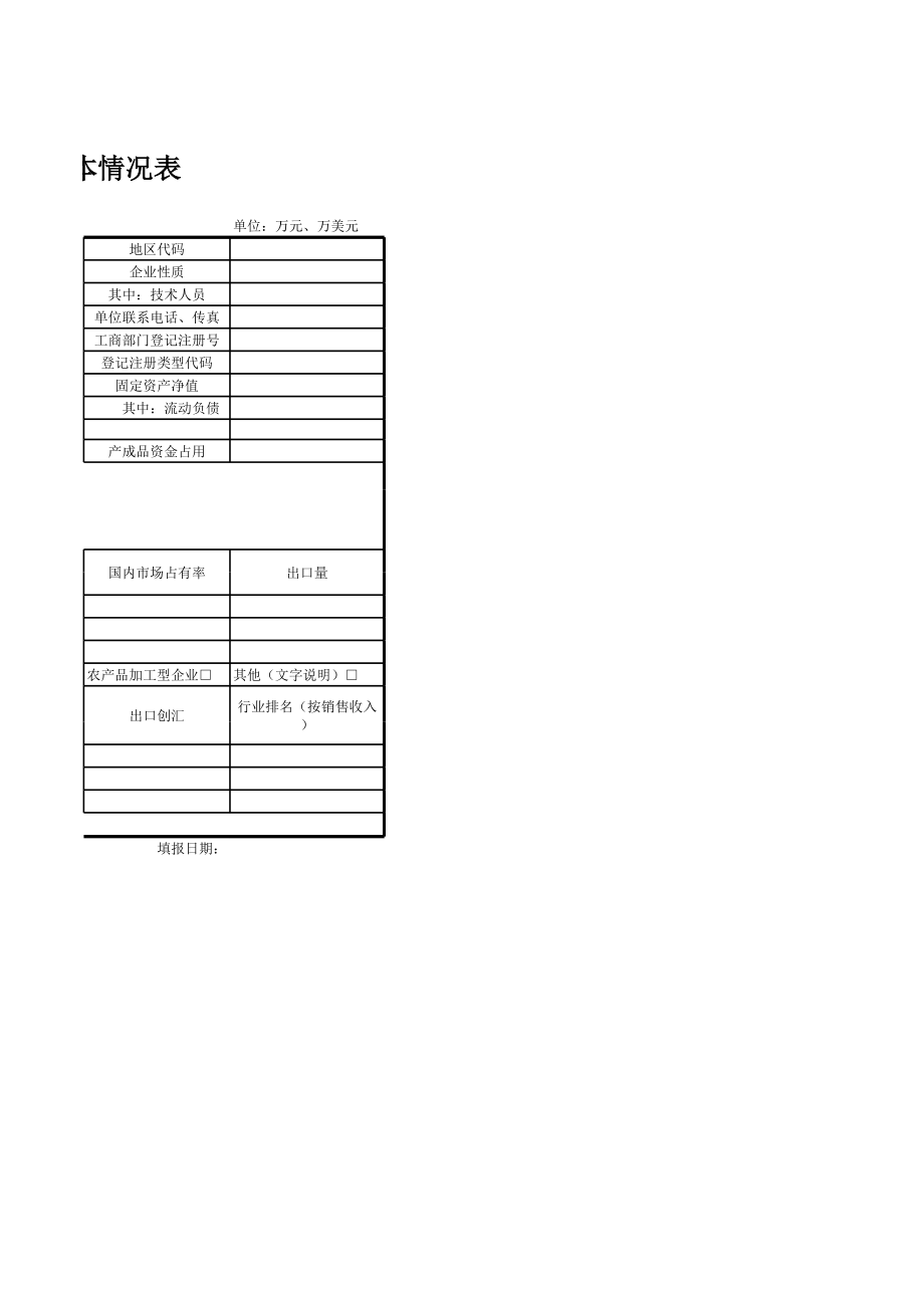 中小企业技术改造项目企业基本情况表.xls_第2页