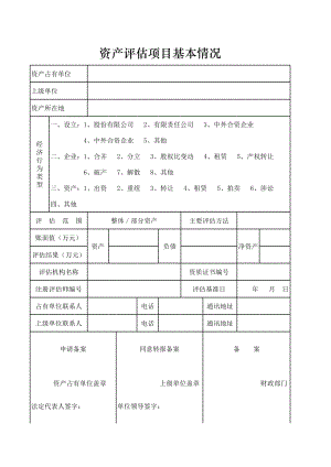 资产评估项目基本情况.xls