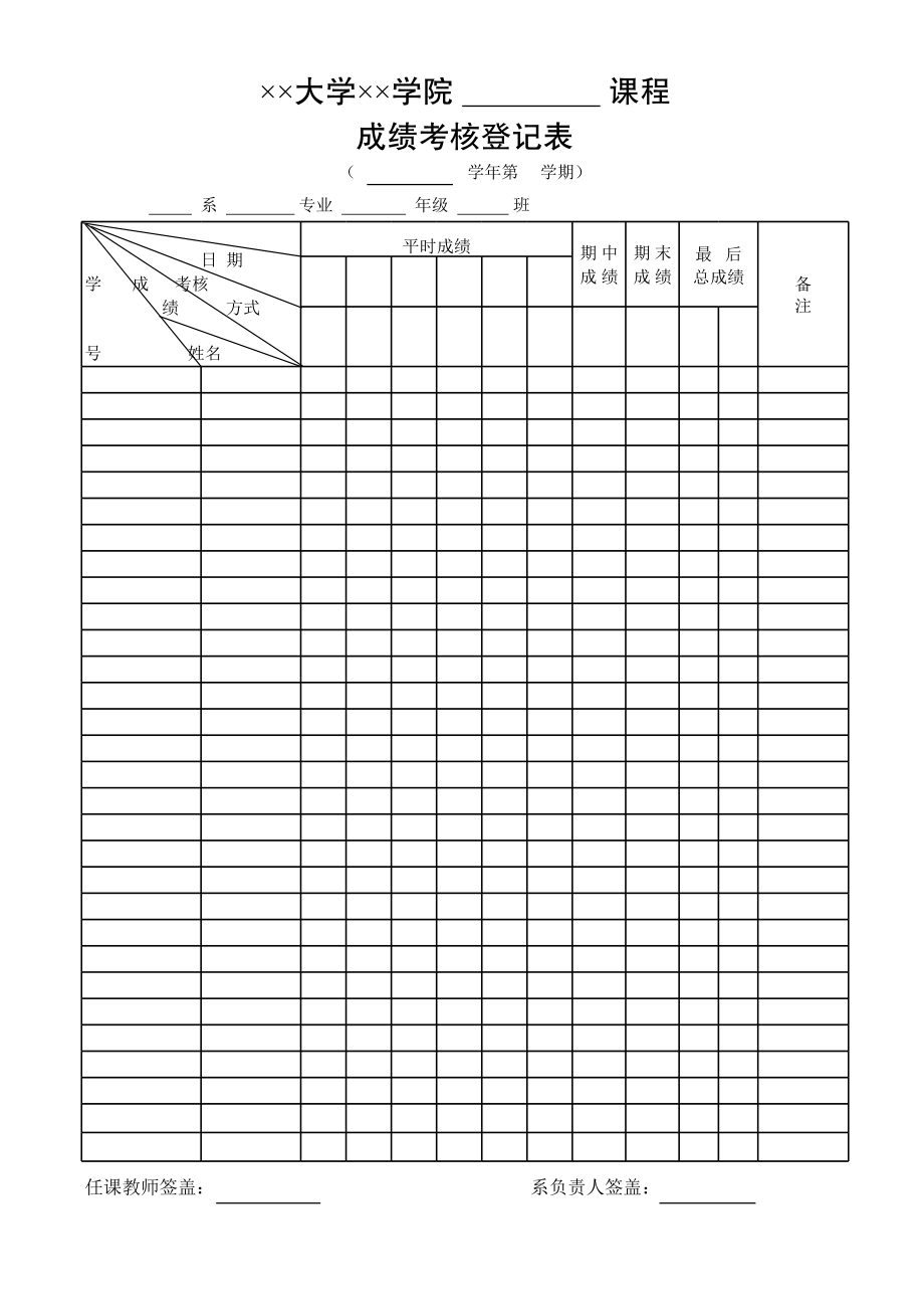 成绩考核登记表.xls_第1页