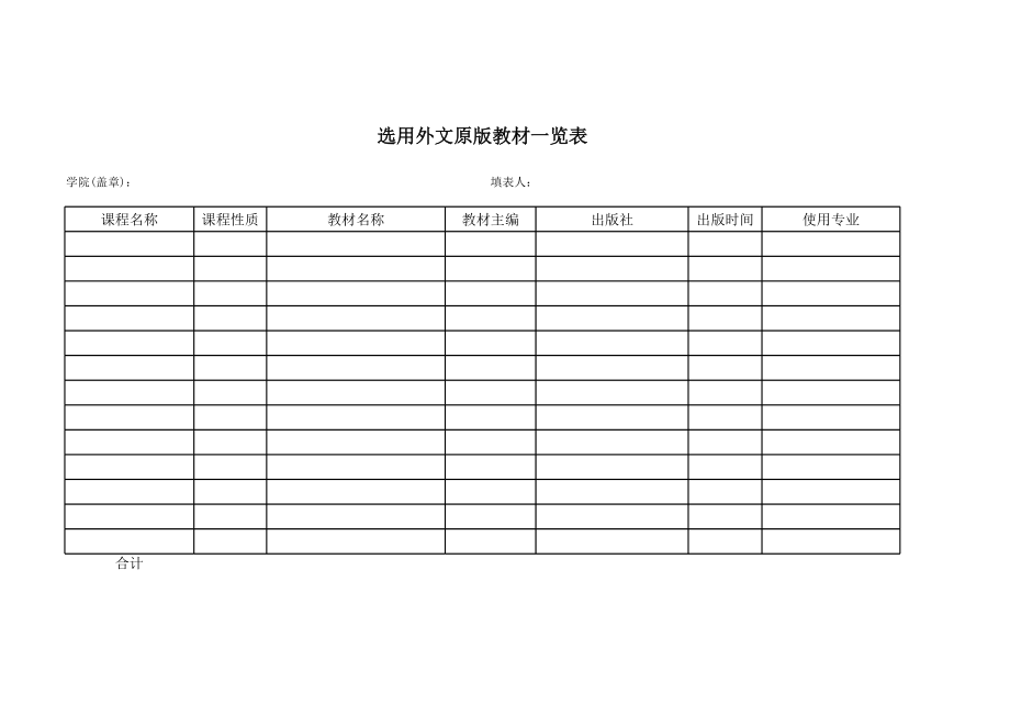 选用外文原版教材一览表.xls_第1页