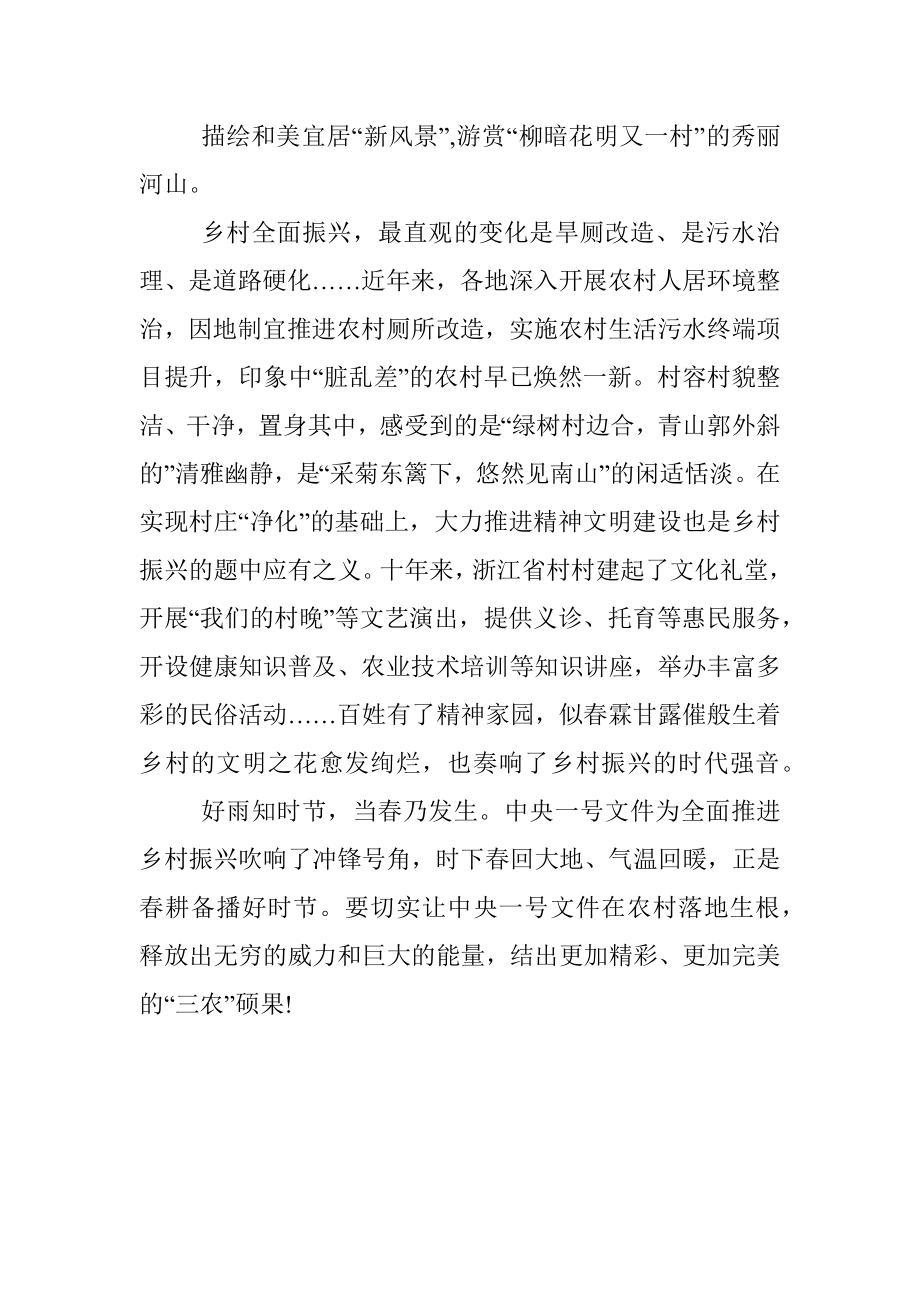 学习贯彻2023年中央一号文件助推乡村振兴打开新局面心得体会.docx_第3页