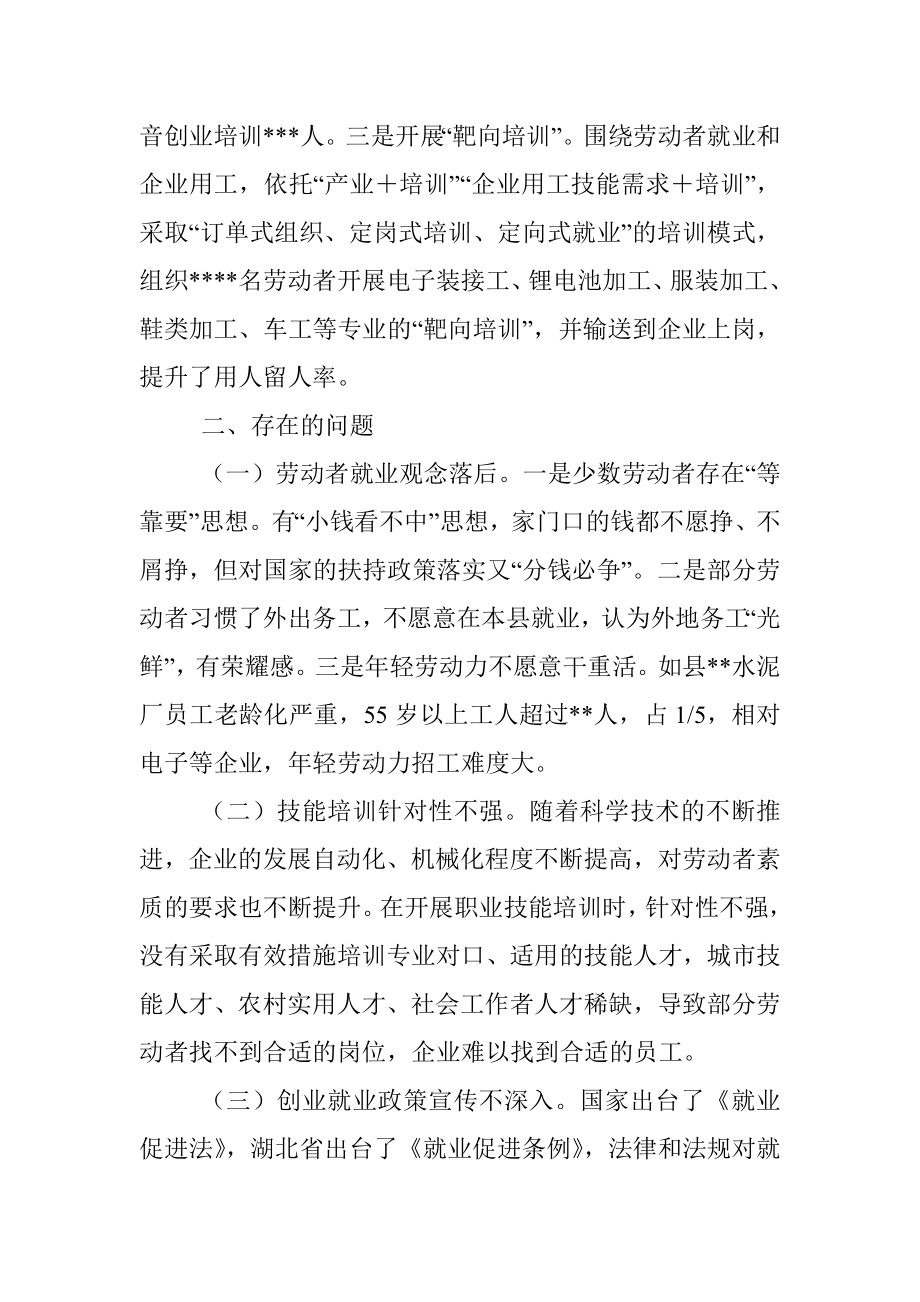 关于2022年全县就业工作情况的视察报告.docx_第3页