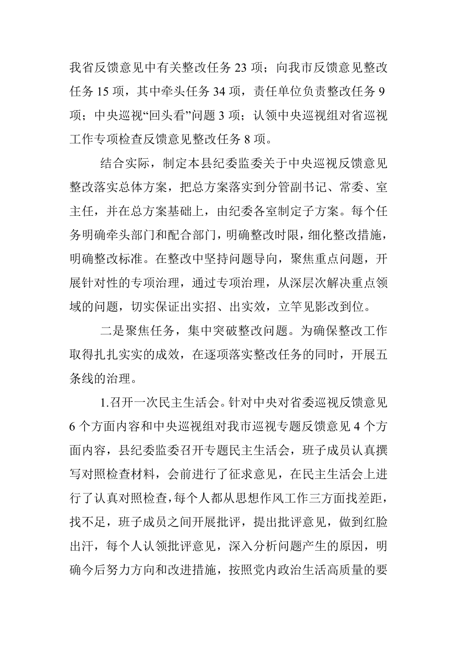 X县纪委监委关于巡视反馈意见整改落实情况的报告.docx_第2页