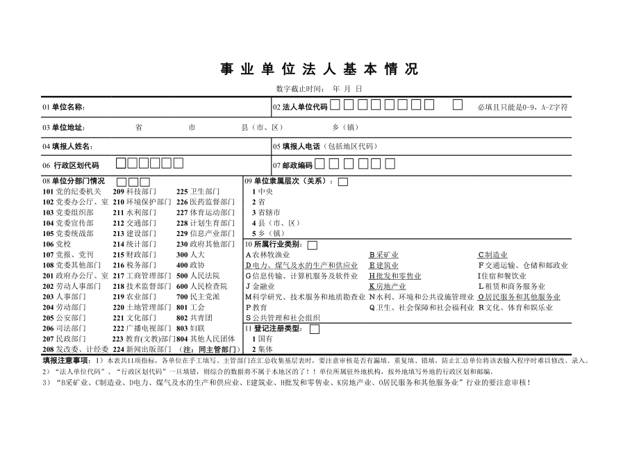 事业单位法人基本情况表.xls_第1页