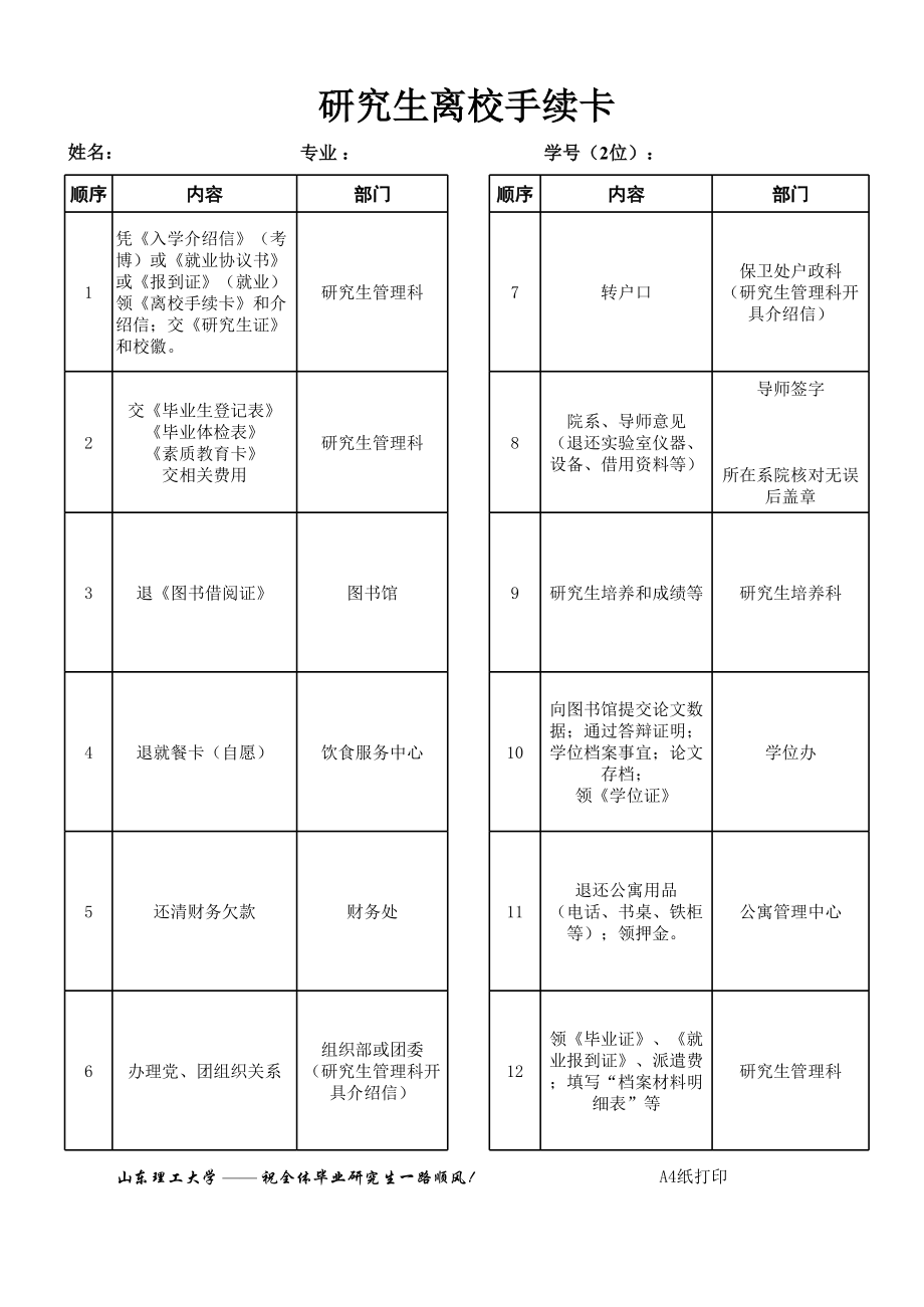 研究生离校手续卡(备忘).xls_第1页