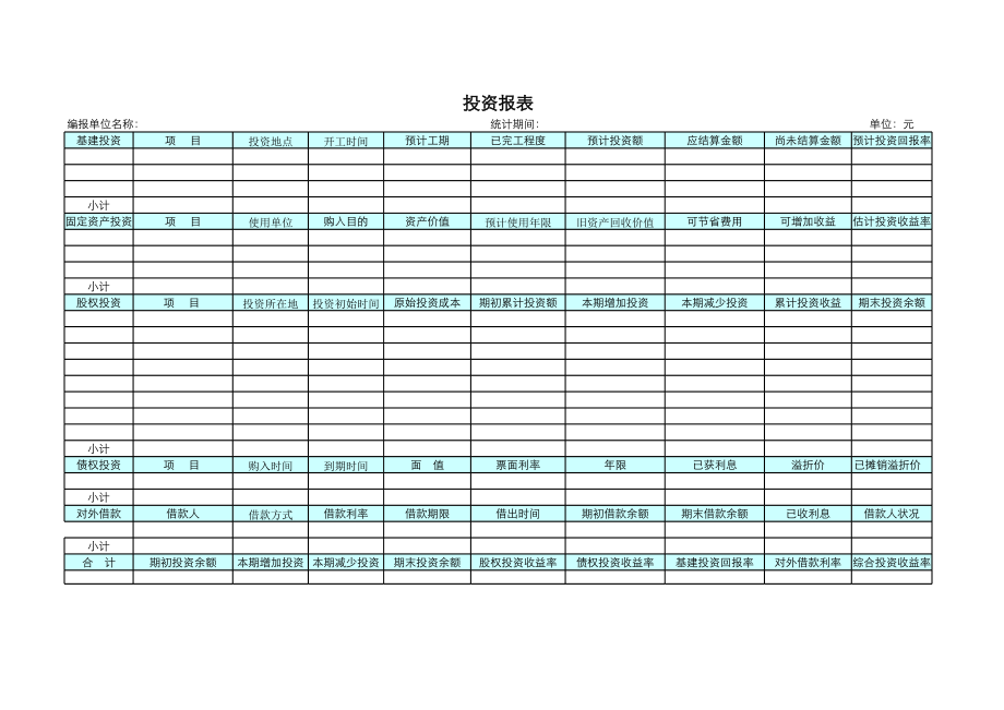 投资报表.xls_第1页