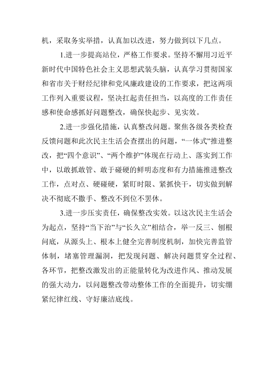 “严肃财经纪律、推动廉政建设”专题民主生活会对照检查材料.docx_第3页