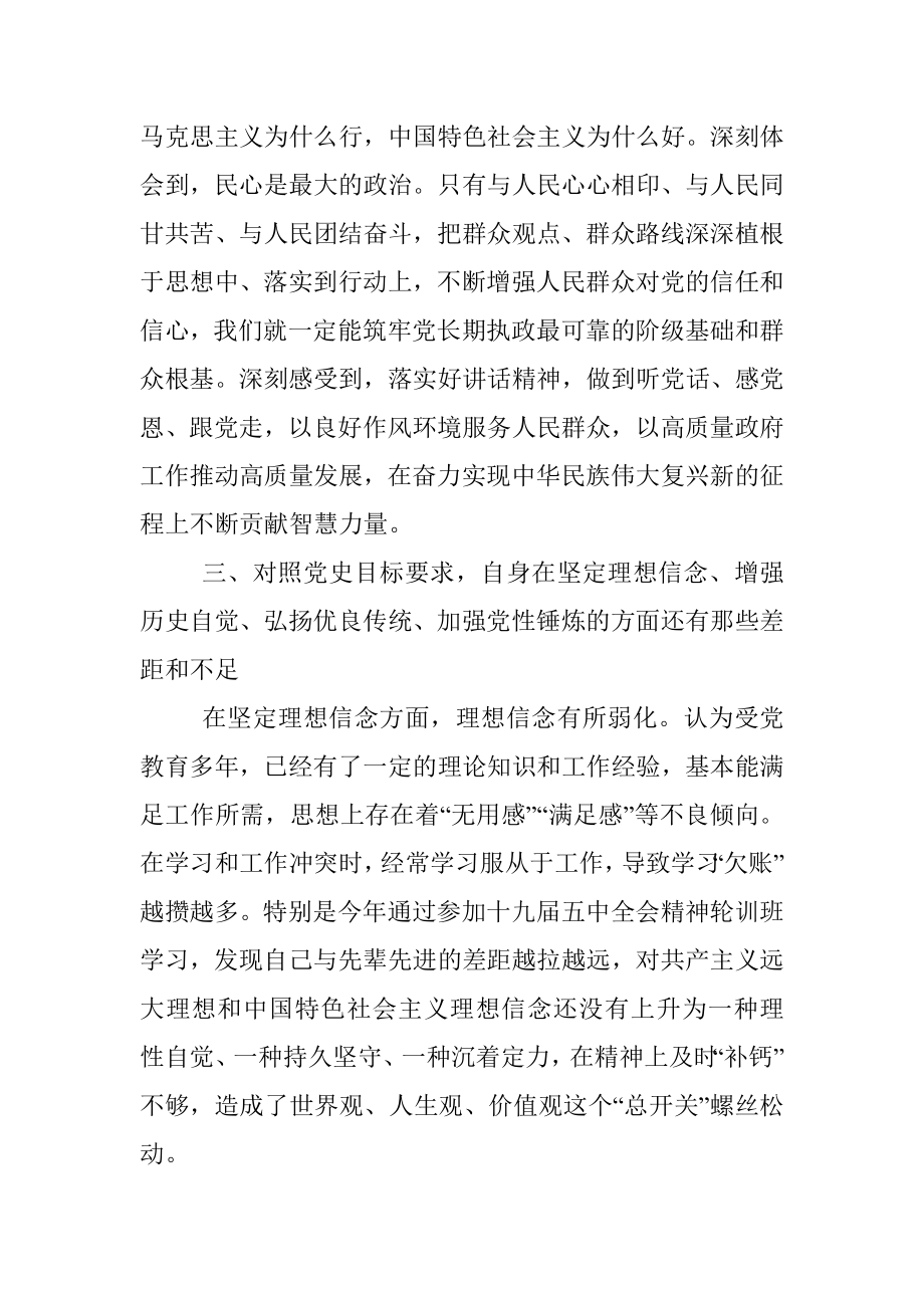 市政府班子成员党史学习教育个人检视剖析材料.docx_第3页