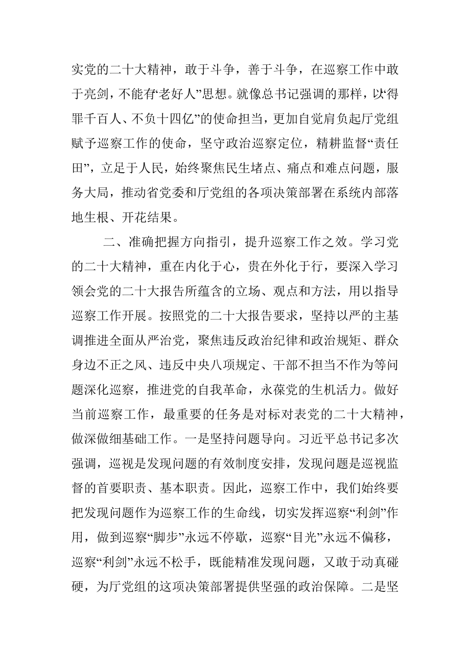 巡察干部学习二十大精神交流研讨材料_1.docx_第2页