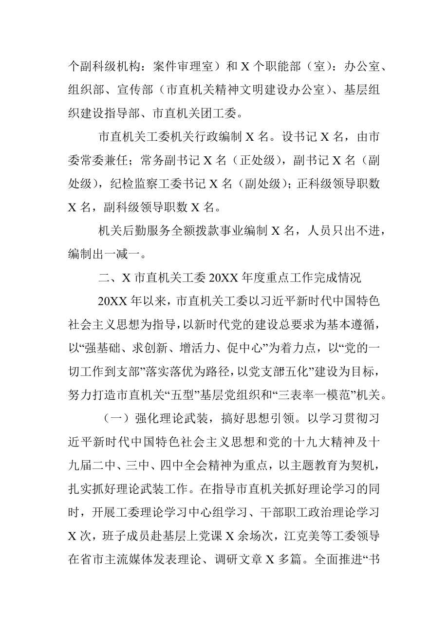 市直机关工委部门整体支出绩效自评报告.docx_第2页