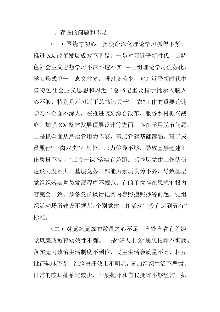 专题民主生活会相关材料.docx_第2页