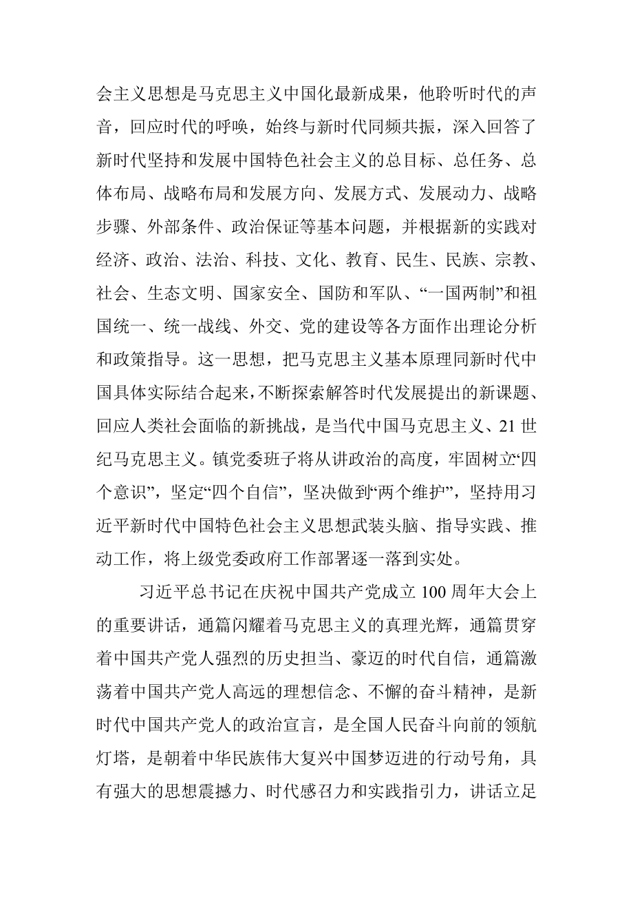 乡镇班子巡察整改专题民主生活会对照检查材料.docx_第2页