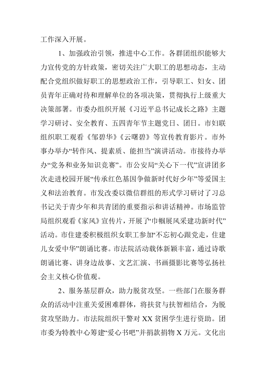 市委直属机关工委党建带群建工作督查调研报告.docx_第3页