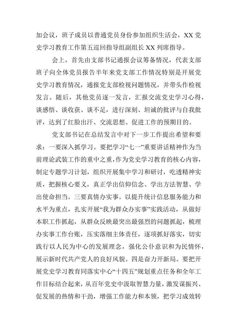 X信息中心党史学习教育专题组织生活会情况报告.docx_第3页