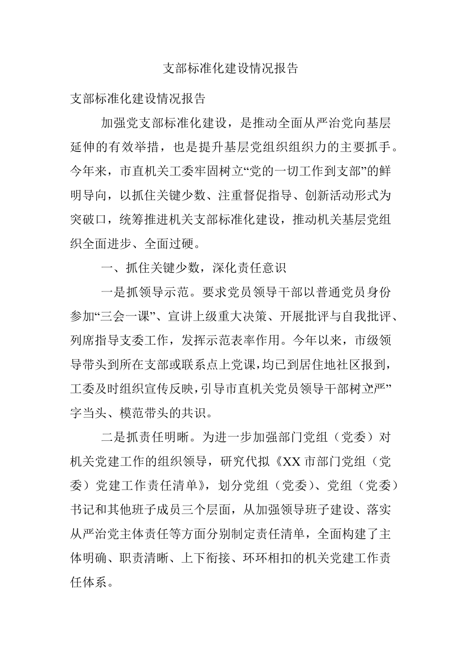 支部标准化建设情况报告.docx_第1页