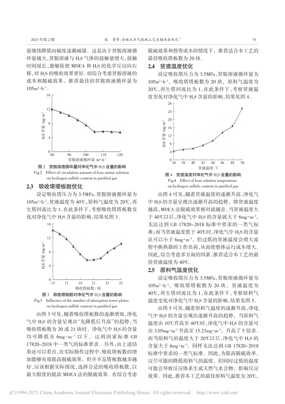 含硫天然气脱硫工艺关键参数优化_张勇.pdf_第3页