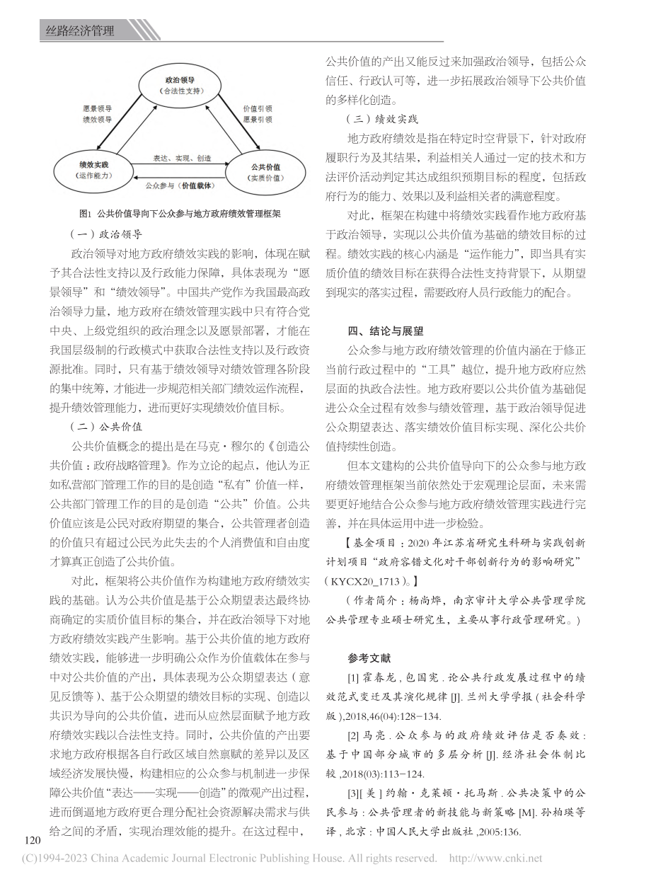 公共价值导向下公众参与地方政府绩效管理的框架建构_杨尚烨.pdf_第2页