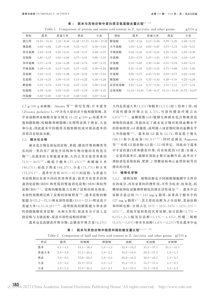 菰米的营养组分及其健康功效_冯小兰.pdf_第2页