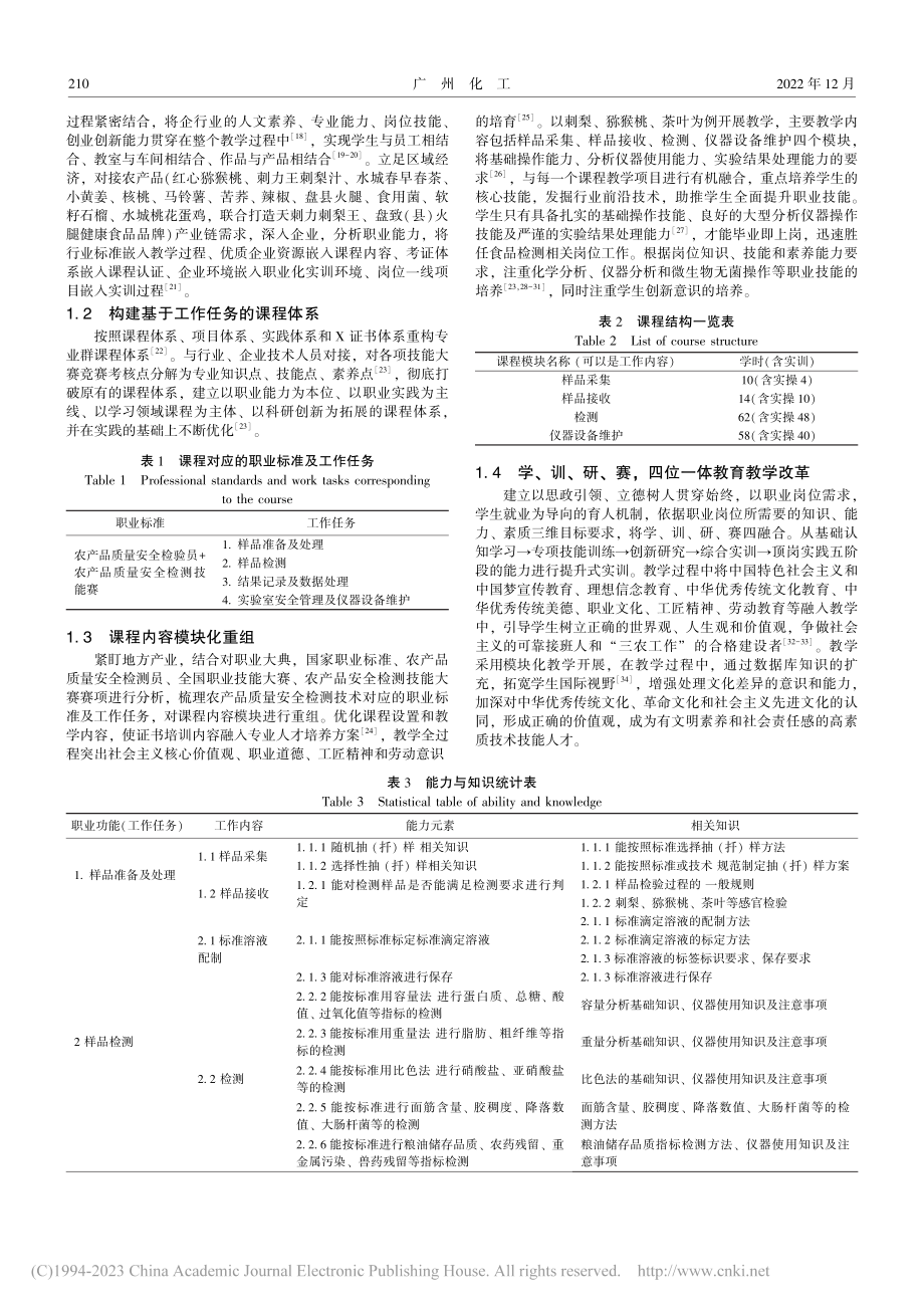 高职高专《农产品质量安全检测技术》课程教学改革_施静.pdf_第2页