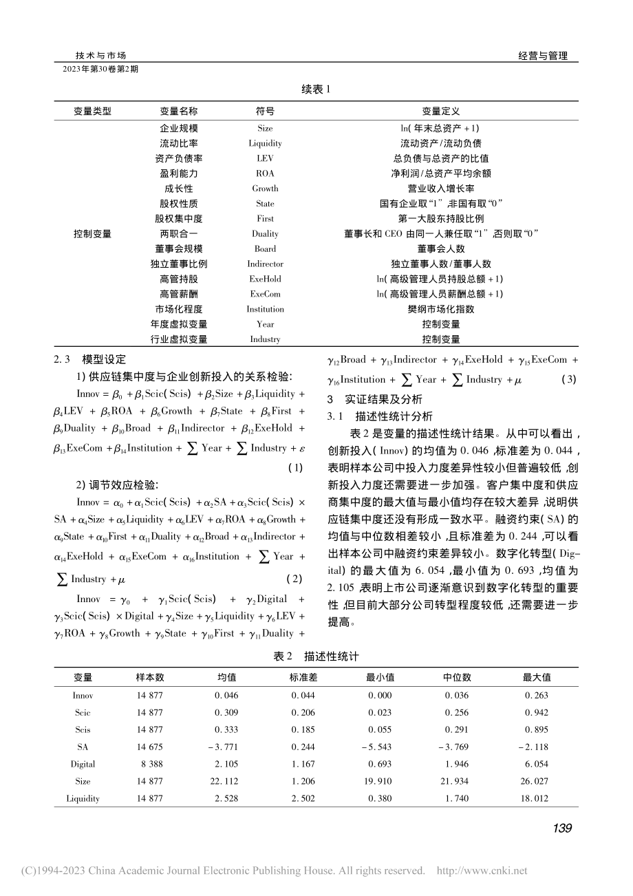 供应链集中度对企业创新影响...约束和数字化转型的调节作用_郝萌.pdf_第3页