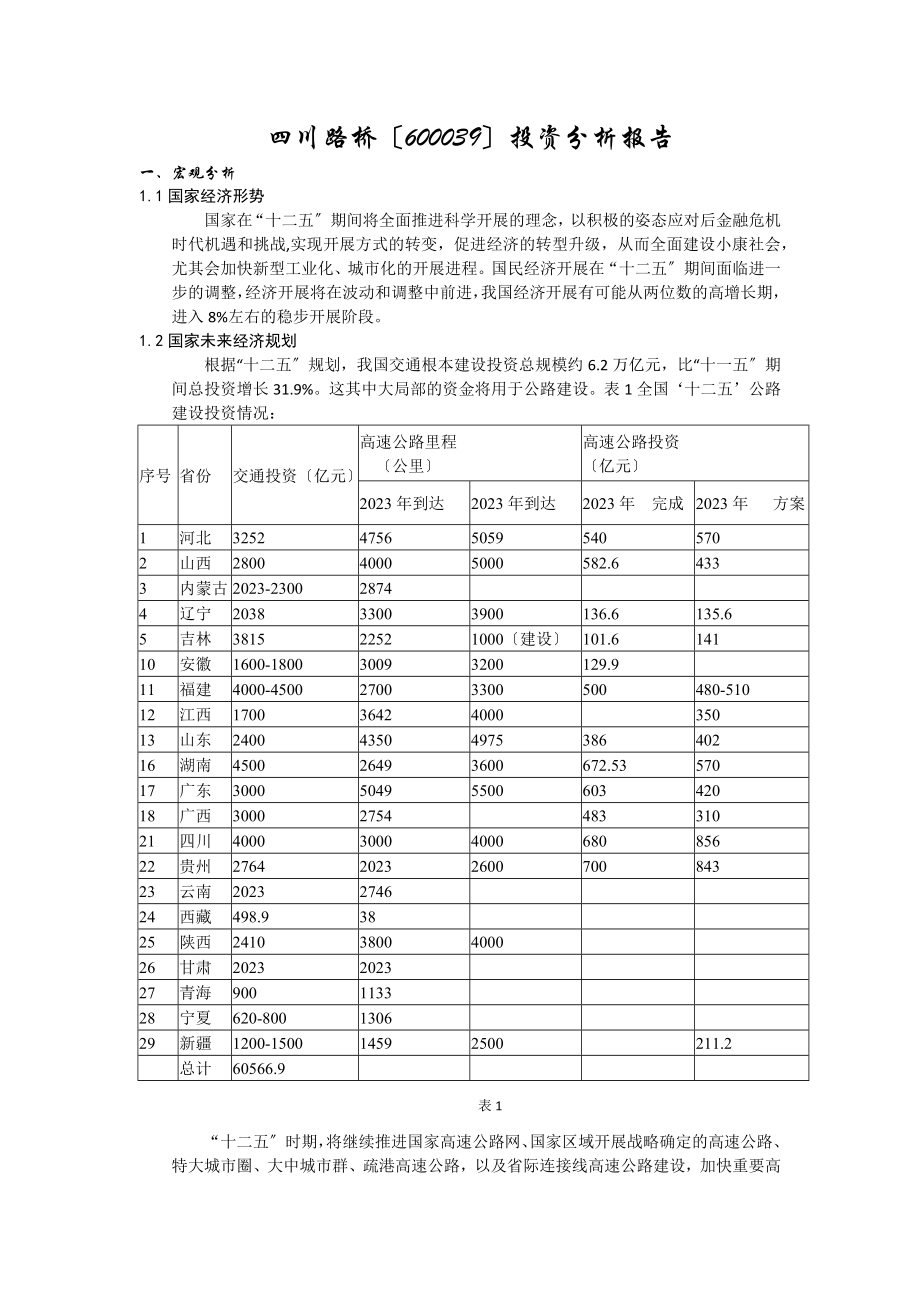 2023年投资分析报告四川路桥.docx_第1页