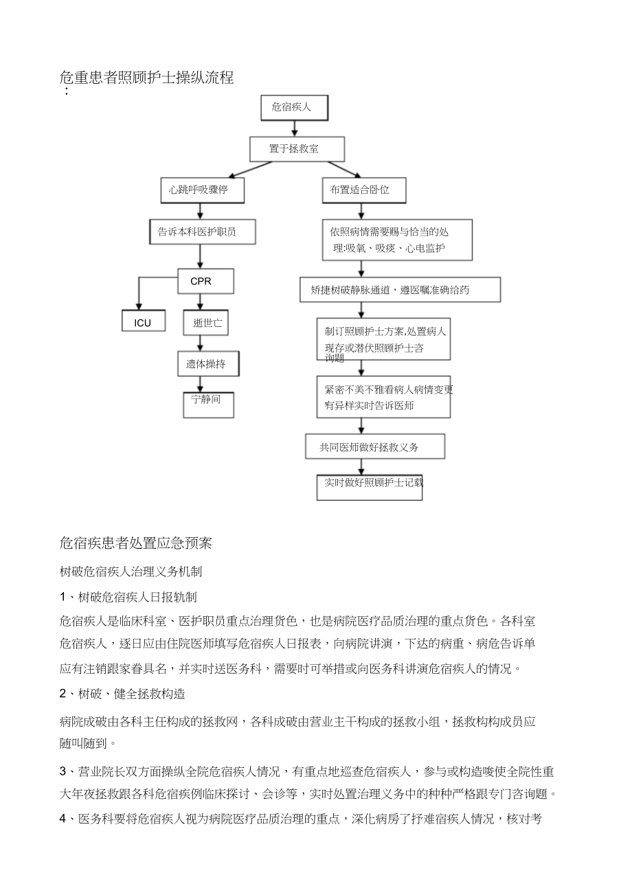 2023年危重病人护理常规及技术规范工作流程应急方案.docx_第3页