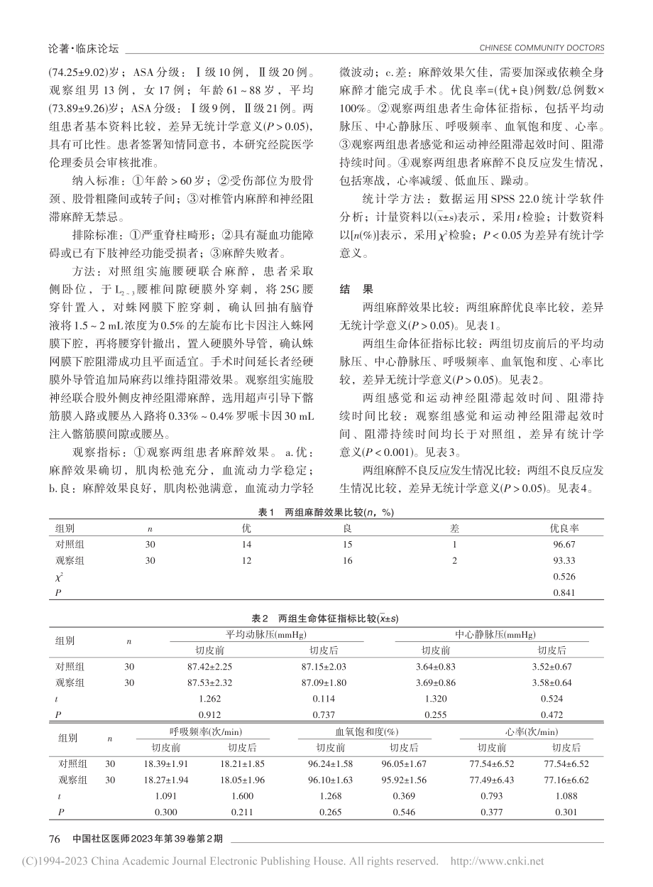 股神经联合股外侧皮神经阻滞...骨骨折患者手术中的效果观察_孙忠锋.pdf_第2页