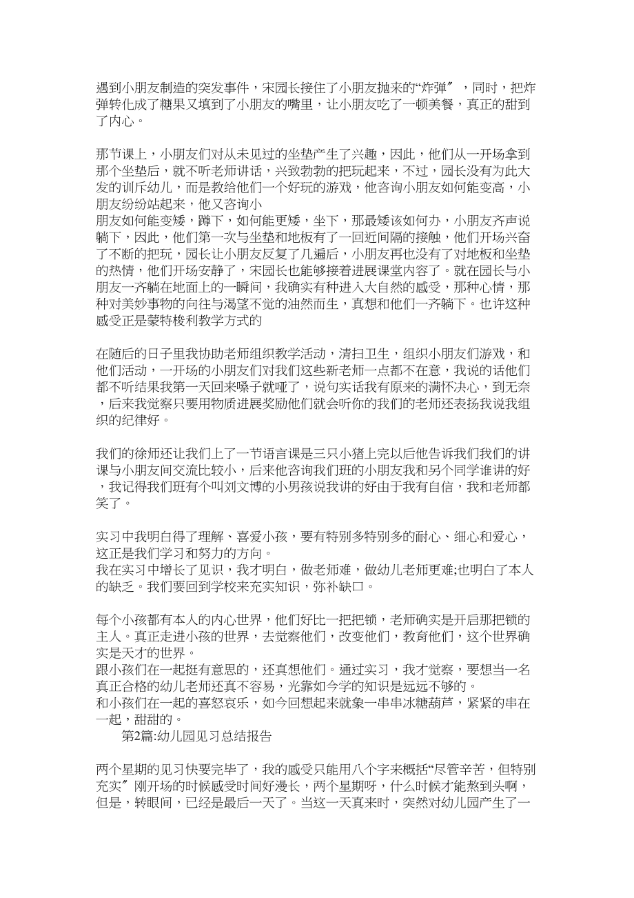 2023年幼儿教师见习报告参考.docx_第2页