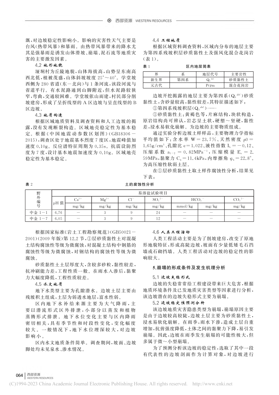 广东高州市马贵镇垭垌村学堂坡坠落式崩塌形成机理分析_黄梦祺.pdf_第2页