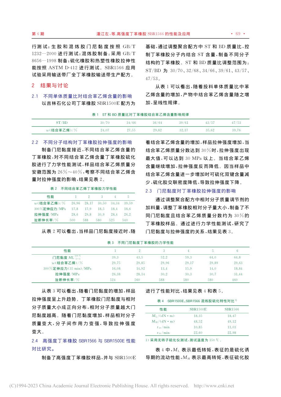 高强度丁苯橡胶SBR1566的性能及应用_潘江左.pdf_第2页