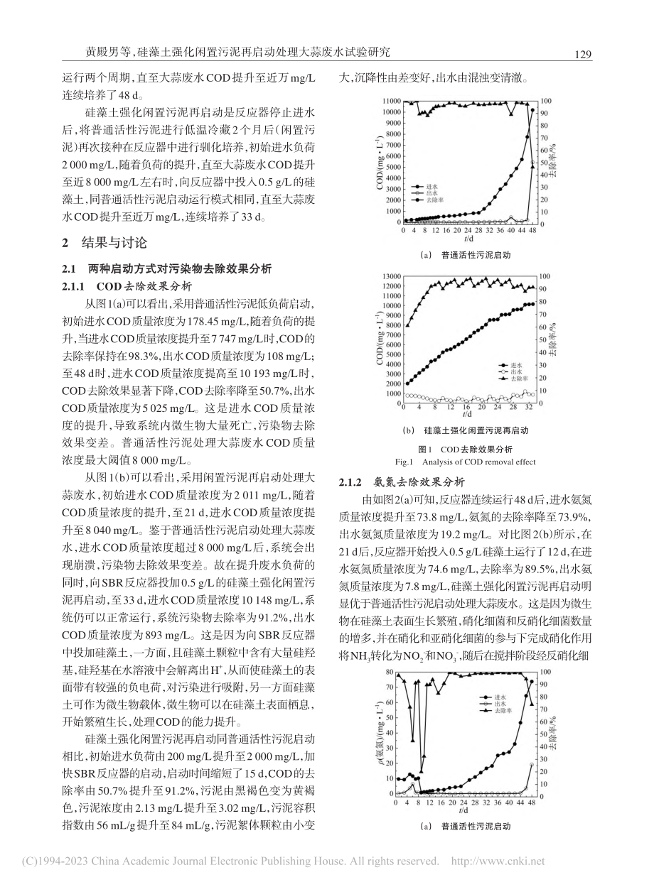 硅藻土强化闲置污泥再启动处理大蒜废水试验研究_黄殿男.pdf_第2页