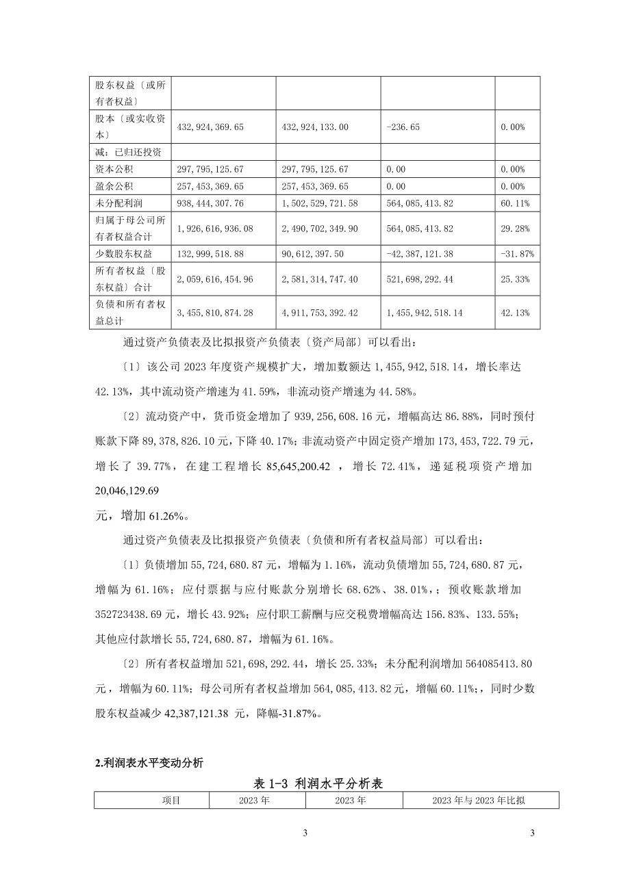 2023年山西杏花村汾酒股份有限公司年度财务报告分析.doc_第3页