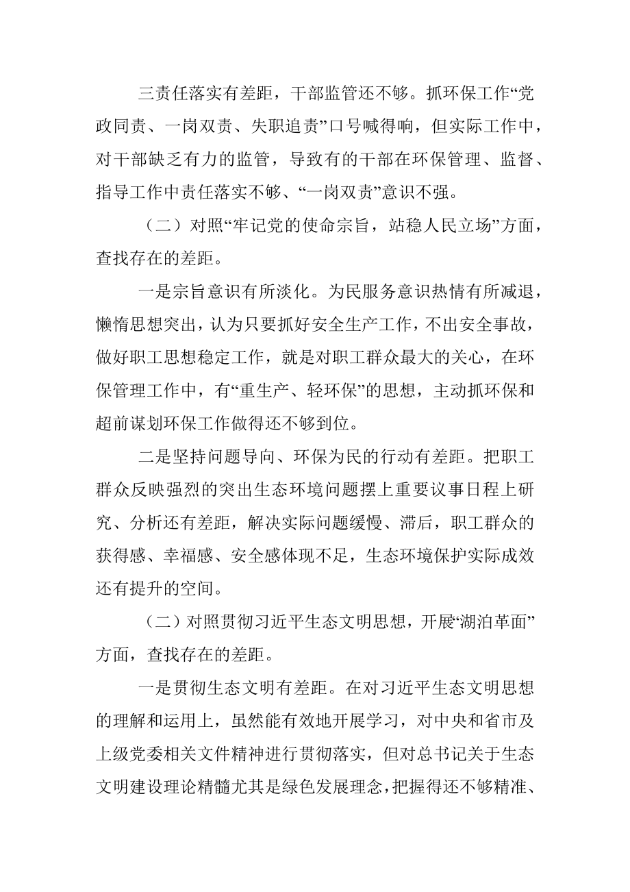 生态环境督察整改专题民主生活会班子对照检查.docx_第2页