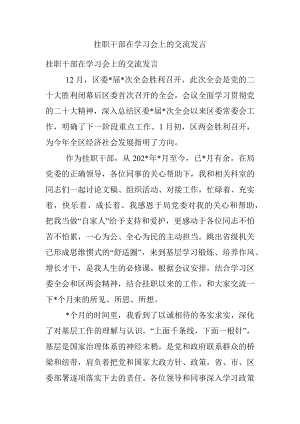 挂职干部在学习会上的交流发言.docx